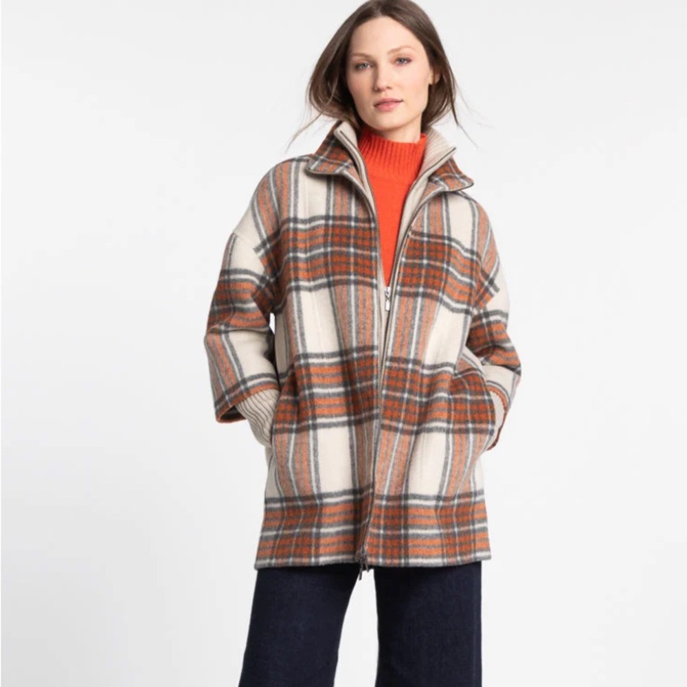 Kinross Plaid Knit Insert Coat